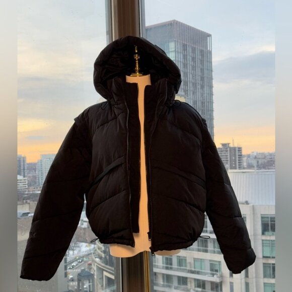 🆕 ALO YOGA 🧿 NWOT Black Glacier Puffer - Sz L - US 12 / 14 - Picture 13 of 16